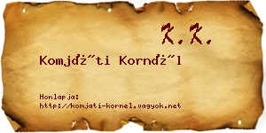 Komjáti Kornél névjegykártya
