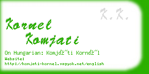 kornel komjati business card